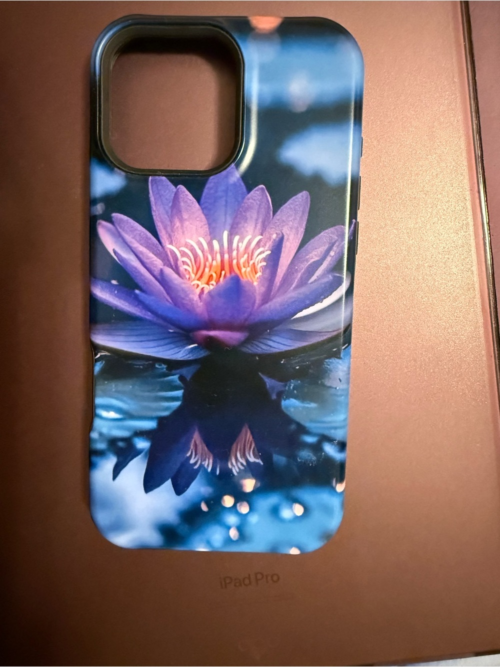 iPhone 16 pro max Floral Purple Water Lily Phone Case - Purple